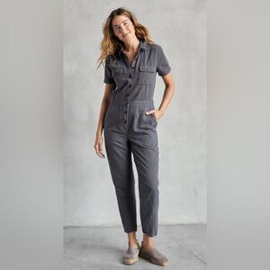 Outerknown S.E.A. Short Sleeve Organic Cotton Linen Jumpsuit Coveralls M 🌚